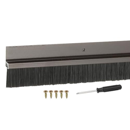 Door Sweep Aluminum Alloy Brush Sweeps Brown - color: Brown, size: 0.8 Inch
