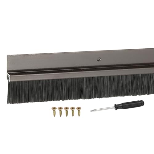Door Sweep Aluminum Alloy Brush Sweeps Brown - color: Brown, size: 0.8 Inch