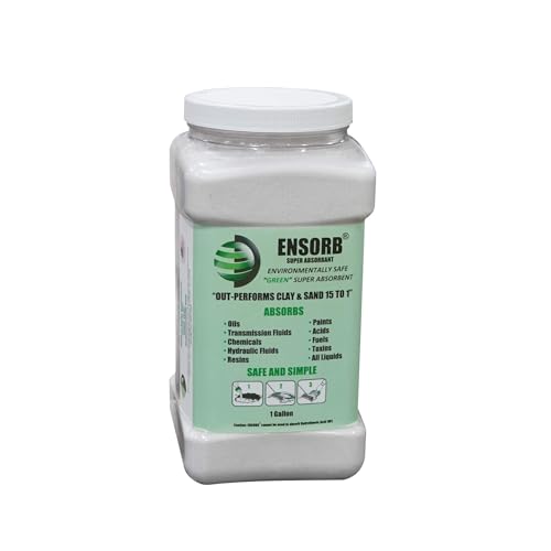 ENPAC 1-Gallon Jug Dispenser ENSORB Granular Absorbent, Oil Clean Up, Floor Dry Powder for Spill Cleanup, White, Landfill Safe, Lightweight - size: 1 Count (Pack of 1)