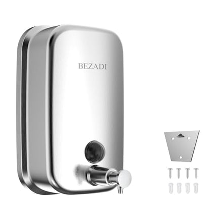 Commercial Soap Dispenser Stainless Steel Wall Mount for Bathroom and Kitchen with Premium Anti-Leak Pump and Corrosion-Proof Lining 17oz/500ml 8182 - size: 500ml