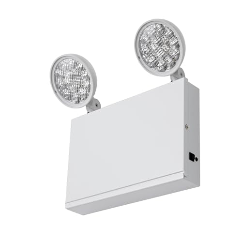 TANLUX New York City Approved Emergency Light, Emergency Lights with Battery Backup, White Steel Housing, AC 120/277V, Two Heads - size: NYC Emergency Light With 2 Heads