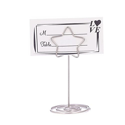12pcs Table Number Holders Metal, 3.35 inch Place Card Stands for Wedding Centerpieces, Birthday Party - Table Card & Photo Picture Holders (Silver-Star Shaped) - color: Silver-Star Shaped