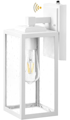 VIANIS Large Dawn to Dusk Outdoor Light Fixture, Easy to Install, Hardwired - color: White, size: Tall Dusk to Dawn 1-Pack