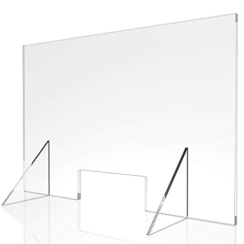 Sneeze Guard - 24" W x 16" T Acrylic Divider Protection Barrier Shield Checkout Counter Desk