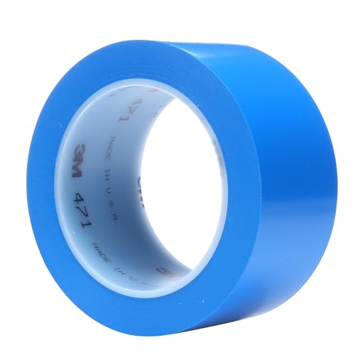 3M Vinyl Tape, Blue 471, 2 in x 36 yd, 5.2 mil, 1 Roll - size: 2 in x 36 yd, style: 1 Roll