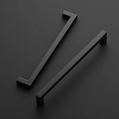 Ravinte Matte Black Cabinet Handles Square Pulls 8-4/5 Inch 10 Pack - size: 9-1/4 Inch (8-4/5 Inch Hole Center)