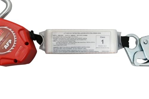 AFP Demon 6 FT Dual Leg Self-Retracting Lifeline Web Lanyard Retractable, 1.97-inch Gate Opening Steel Locking Rebar Hooks, Double Yoyo, Shock Absorber | Tower Fall Protection OSHA & ANSI Rated SRL - color: Dual 1.97-inch Gate Steel Rebar Hooks & Steel Ca