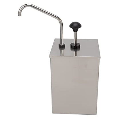 4L Soy Sauce Pump Dispenser Station Stainless Steel Single Hygienic Condiment Pump Sauce Pressing Pump for Commercial Kitchen Restaurant