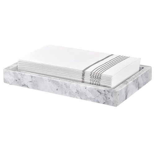 Sumnacon Bathroom Napkin Holder Countertop Stylish Napkin Holders for Paper Napkins Hand Towels Bathrooms Guest Towel Holder Marble Flat Napkin Holder for Vanity Back of Toilet Dining Table Kitchen
