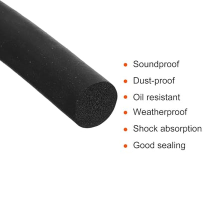 uxcell Foam Rubber Weather Seal Strip, 4.5mm(11/64") Diameter 6 Meters (19.69Ft) Long Round EPDM Rubber for DIY Gasket, Warehouse, Pads, Foam Tubing, Crafts - size: 4.5mmx6m