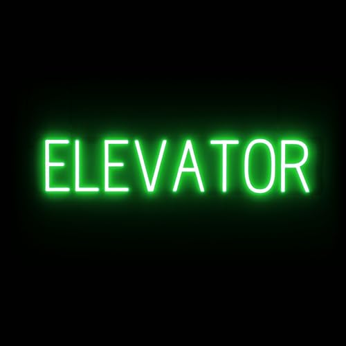 SpellBrite LED Neon ELEVATOR Sign for Business - Green, 31" x 6" - color: Green, size: ELEVATOR (31"x6.3")
