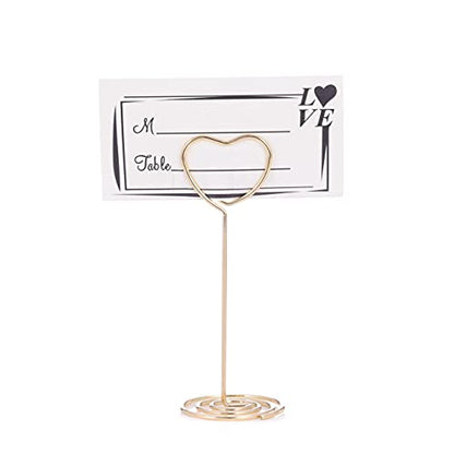 12pcs Table Number Holders Metal, 3.35 inch Place Card Stands for Wedding Centerpieces, Birthday Party - Table Card & Photo Picture Holders (Gold-Heart Shaped) - color: Gold-Heart Shaped
