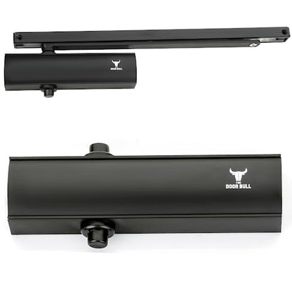 The Door Bull Series 5000 Automatic Door Closer – Hold Open Arm Features - size: 5000 Series, style: Matte Black