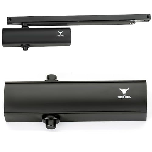 The Door Bull Series 5000 Automatic Door Closer – Hold Open Arm Features - size: 5000 Series, style: Matte Black