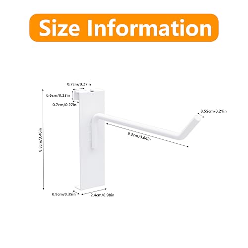 4" Gridwall Hanging Hooks Hangers, White, 25 Pack, Metal - color: White, size: 4 Inch