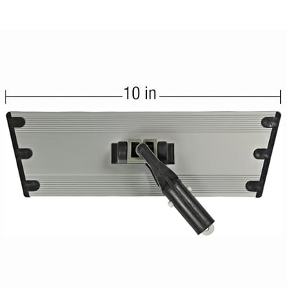 CleanAide Flat Mop Plate Frame for 10" Microfiber Pads, Commercial-Grade Aluminum with 360° Swivel, Hook and Loop Fastening, Lightweight and Durable, Gray, 10" Frame, 10 Inches - size: 10