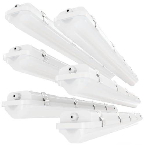 4FT LED Vapor Tight Light 60W 7800LM 5000K IP65 Waterproof Shop Lights - size: 6Pack