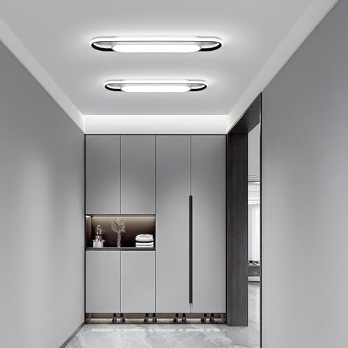 28.3Inch Cool White Modern LED Ceiling Lighting,40W High Brightness Metal Linear Ceiling Lamp,6500K Simple Long Light for Kitchen Dining Living Room Laundry, Garage Cloakroom Lighting - color: Cool White (6500K/NOT Dimmable ), size: 2.36 FT (28.3 Inch / 7