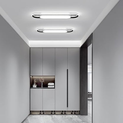 28.3Inch Cool White Modern LED Ceiling Lighting,40W High Brightness Metal Linear Ceiling Lamp,6500K Simple Long Light for Kitchen Dining Living Room Laundry, Garage Cloakroom Lighting - color: Cool White (6500K/NOT Dimmable ), size: 2.36 FT (28.3 Inch / 7