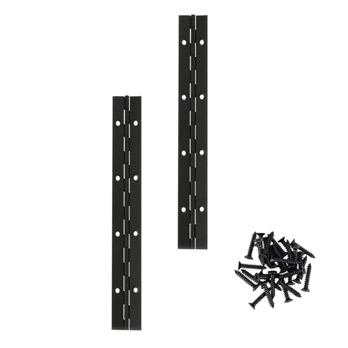 2Pcs 8inch Black Heavy Duty Stainless Steel Piano Hinges - size: 8"-2PACK