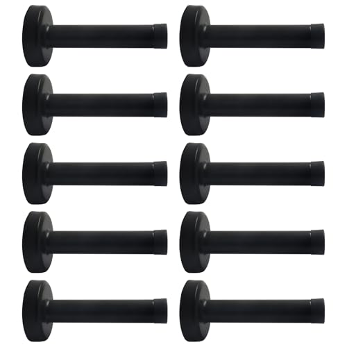 Jiozermi Black Door Stopper, 10 Pcs, Heavy Duty Wall Mounted - color: Black