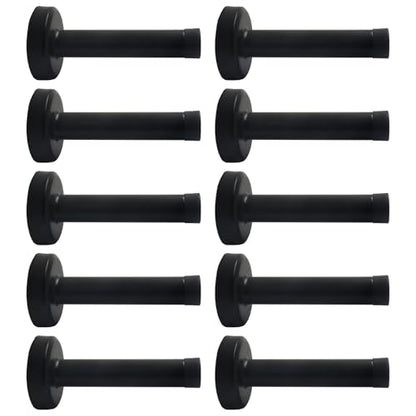 Jiozermi Black Door Stopper, 10 Pcs, Heavy Duty Wall Mounted - color: Black