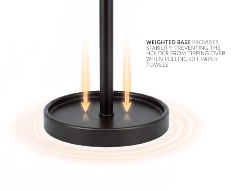 Ivilon Countertop Paper Towel Holder - Modern Sleek Ball Minimalist Design - Color Oil Rubbed Bronze - color: Oil Rubbed Bronze