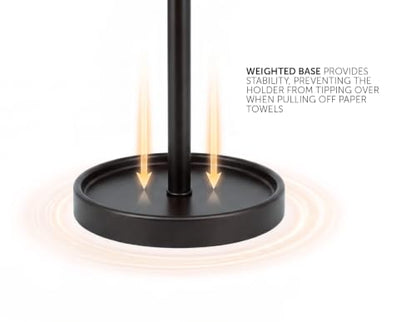 Ivilon Countertop Paper Towel Holder - Modern Sleek Ball Minimalist Design - Color Oil Rubbed Bronze - color: Oil Rubbed Bronze