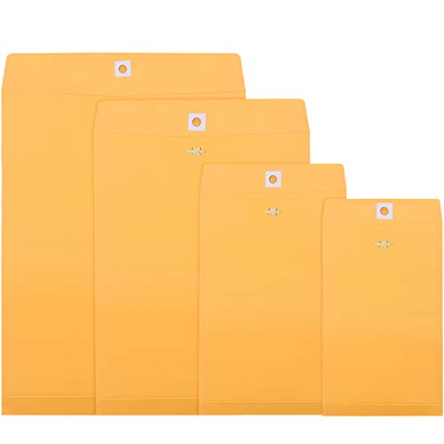 Frienda 4 Sizes Clasp Manila Envelopes, 50 Pcs Kraft Clasp Envelope, Yellow - color: Yellow, size: 5 x 7 In, 6 x 9 In, 9 x 12 In, 10 x 13 In