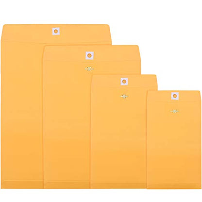 Frienda 4 Sizes Clasp Manila Envelopes, 50 Pcs Kraft Clasp Envelope, Yellow - color: Yellow, size: 5 x 7 In, 6 x 9 In, 9 x 12 In, 10 x 13 In