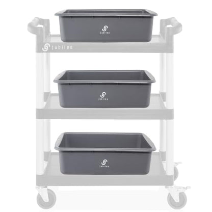 Jubilee 4-Pk Plastic Storage Bin, 20L Gray Commercial Busser Utility Tub - color: Gray, size: 20 L
