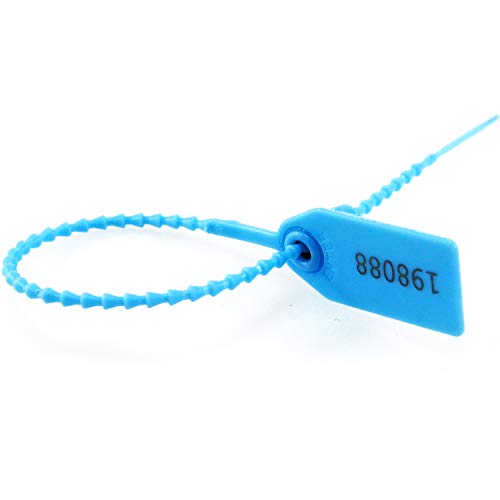 Plastic Tamper Seals, Zip Ties for Fire Extinguishers Pull Tite Security Tags Numbered Disposable Self-Locking Signage Tie 250mm Length (100 PCS, Light Blue) (Pack of 2) - color: Blue, size: 100 PCS (Pack of 2)