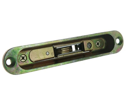 Sliding Glass Door Replacement Mortise Lock with Recessed Adapter Trim Plate, 5-1/4” Screw Holes, 45 Degree Keyway | 1" Wide Mortise Lock Latch Replacement Locking Mechanism Hardware Parts - size: Mortise Lock with Trim Plate