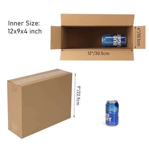 CRUGLA 40 Packs 12x9x4 Shipping Boxes, Brown Mailing Boxes - size: 12x9x4 Inch