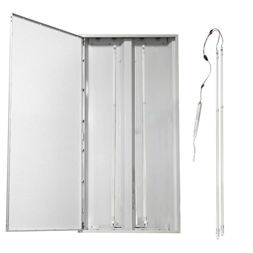 2Pack 3500K 4FT Magnetic LED Troffer Retrofit Kit,24W, Super Bright 3600LM - color: 4ft 2pack 3500k Transparent