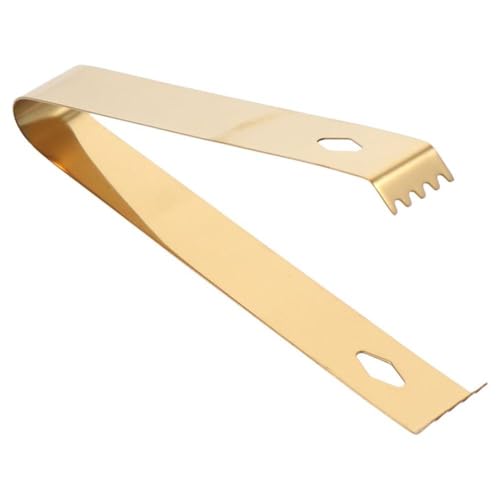 Stainless Steel Ice Tong, 6.3" x 0.8" Mini Sugar Tongs for Bar Ice Bucket, Delicate Metal Serving Tongs for Restaurant, Easy Grip Square Head Kitchen Gadgets(Gold)
