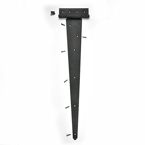 Renovators Supply Manufacturing Gate Hinges for Wooden Fences Heavy Duty 25.25 in. T Strap Hinge with Mounting Hardware - size: Pack of 1