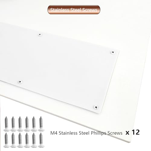 Door Metal Kick Plate 10x24 inches Aluminum Plates White - color: White, size: 24inches