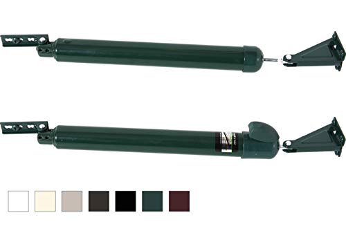 Touch 'n Hold Smooth Dual Door Closer System (Green) – Heavy-Duty - Touch-Button Hold Open Feature & Smooth Closing Motion - Storm & Security Door (Medium/Heavy Weight). New Door/Replace Old Unit - color: Green