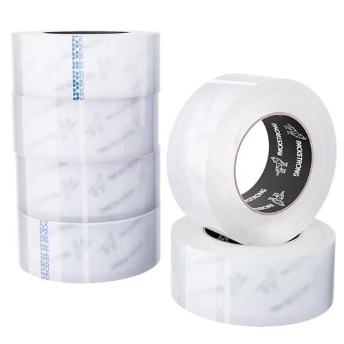 Packstrong Heavy Duty Packing Tape 6 Rolls, 2 Inch Wide 3.1 Mil 110 Yards - size: 2" Wide x 3.1 Mil Thick