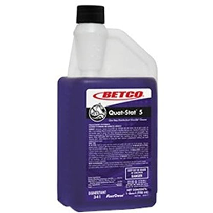Betco® Quat-Stat 5 Concentrated Cleaning Solution, 39 Oz, Lavender Scent, Pack Of 6