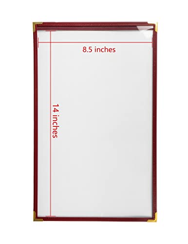 Menu Cover, Single Page, 8.5" x 14" Legal Size, Burgundy, Pack of 6 - color: Burgundy