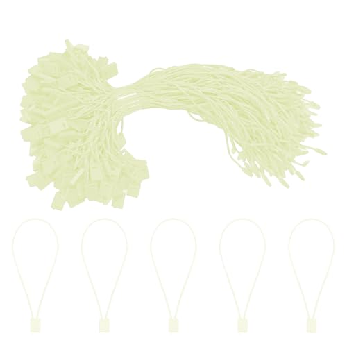 200Pcs Beige Nylon Hang Tag String, 7.1-inch 1mm Snap Lock Pin Loop Fasteners Tag Rope Ties for Clothing Shoes Bags Luggage Label Price Tags, SATONBEYI - style: Beige-18cm-200P