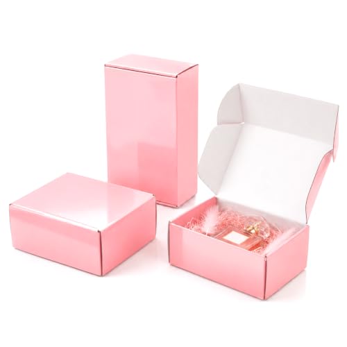 6x4x2 in Boxes for Shipping Small Business, 50 Pack Cute Pink Mailer Boxes, Corrugated Mailing Boxes Bulk - color: Glossy Pink, size: 6x4x2 50 Pack