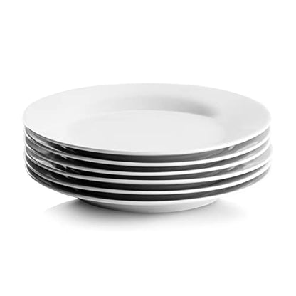 10 Strawberry Street Simply White 7.5" Round Salad Plate, Set of 6 - size: Salad Plate, style: Round