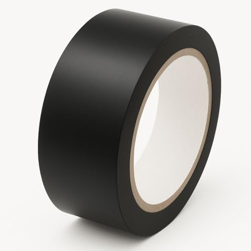 GTSE - Black Vinyl PVC Floor Tape 2 inch x 108ft Safety Marking Tape - color: Black, size: 2" x 108 ft