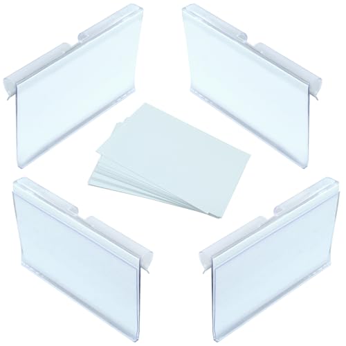 30Pcs Basket Labels Clip On Clear Plastic Wire Shelf Holder