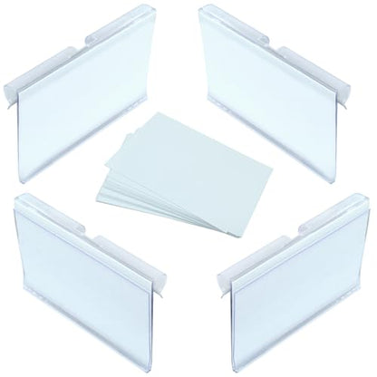 30Pcs Basket Labels Clip On Clear Plastic Wire Shelf Holder