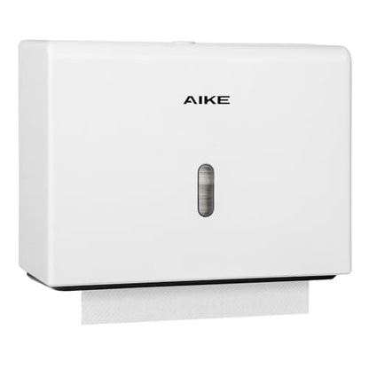 AIKE 200-Sheet Multifold Paper Towel Dispenser,No-Drill Wall Mount,White - color: White
