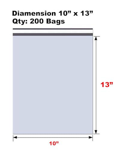 iMBAPrice Poly Mailers, 10x13 Inch, White, 200-Pack I Size #4 Heavy Duty, Self-Seal Shipping Envelopes, Waterproof & Tear-Resistant, For Clothes, Books, Small Business - color: White, size: 10" X 13"